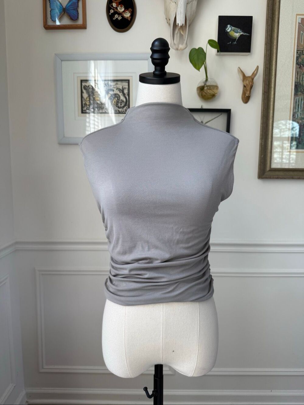 NWOT OGL Move Grey Mock Neck Sleeveless Top L